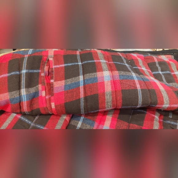 Men's Black Vest with Red Plaid Lining - Picture 7 of 9